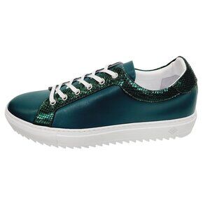 New Tiannia Barnes Men’s Billy Leather Low-Top Ebony Olive Sneaker Shoes Size 12